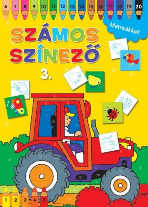 Számos színező matricákkal 3. - sárga Legkelendőbb