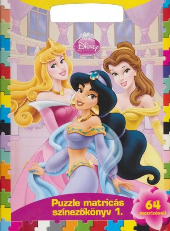 Ajánlat Disney Hercegnők - Vigyél magaddal! - Puzzle matricás színezőkönyv 1., 64 matricával