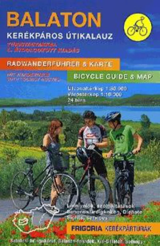 Szuper akció Balaton kerékpáros útikalauz - Radwanderführer & Karte - Bicycle Guide & Map