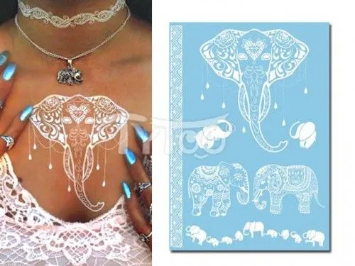 Fehér henna tetoválás- ELEFÁNT Azonnal elérhető