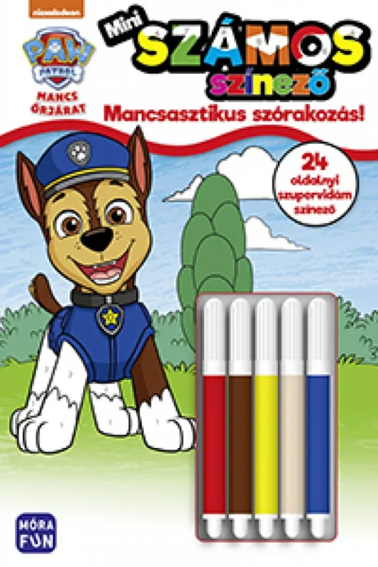 Prémium Mancs őrjárat - Mini számos színező - Mancsasztikus szórakozás! - 24 oldalnyi szuper vidám színező, 5 darab filctollal