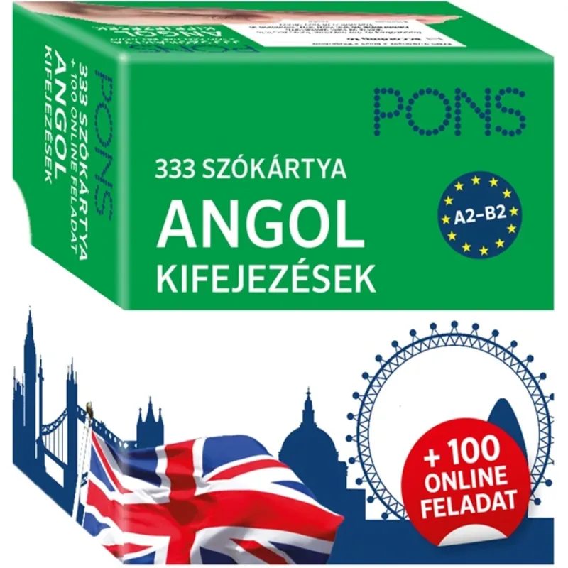 PONS 333 szókártya Angol kifejezések + 100 online feladat Újdonság