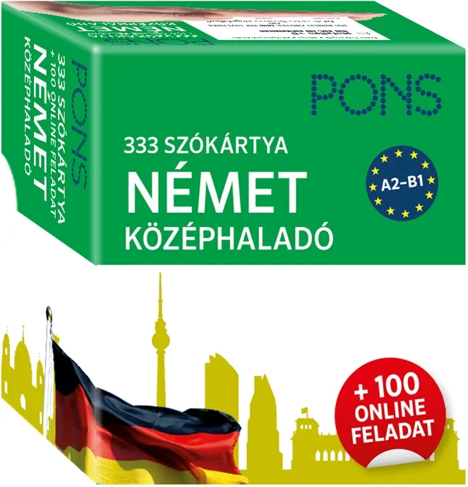 PONS 333 szókártya Német középhaladó + 100 online feladat Szezonális akció