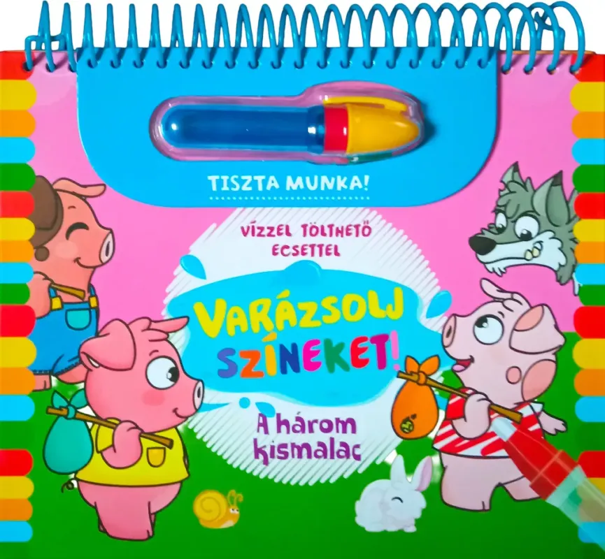 Varázsolj színeket! - A három kismalac - Vízzel tölthető tollal! Kiárusítás