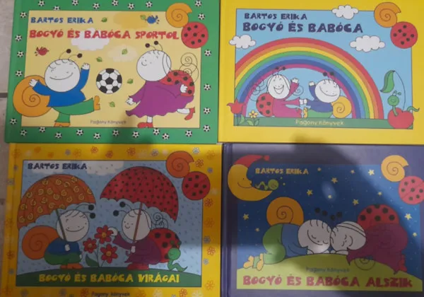 4 db könyv: Bogyó és Babóca, Bogyó és Babóca alszik, Bogyó és Babóca virágai, Bogyó és Babóca sportol Ajánlat