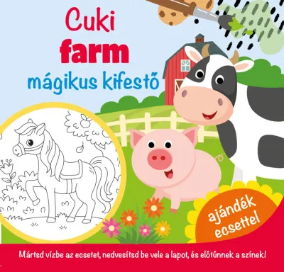 Szuper akció Cuki farm mágikus kifestő - ajándék ecsettel