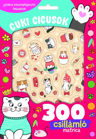 Cuki cicusok - 300 csillámló matricával Olcsó