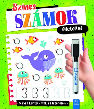 Szezonális akció Színes számok filctollal - Írok és letörlöm - 5 éves kortól