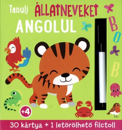 Ajánlat Tanulj állatneveket angolul - 30 kártya + 1 letörölhető filctoll