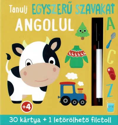 Újdonság Tanulj egyszerű szavakat angolul - 30 kártya + 1 letörölhető filctoll