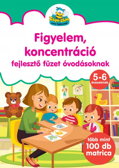 Figyelem, koncentráció fejlesztő füzet óvodásoknak - Több mint 100 db matricával Akció