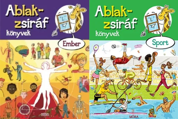 2 db az Ablak-zsiráf sorozatból: Ablak-zsiráf könyvek - Sport + Ablak-zsiráf könyvek - Ember Árengedmény