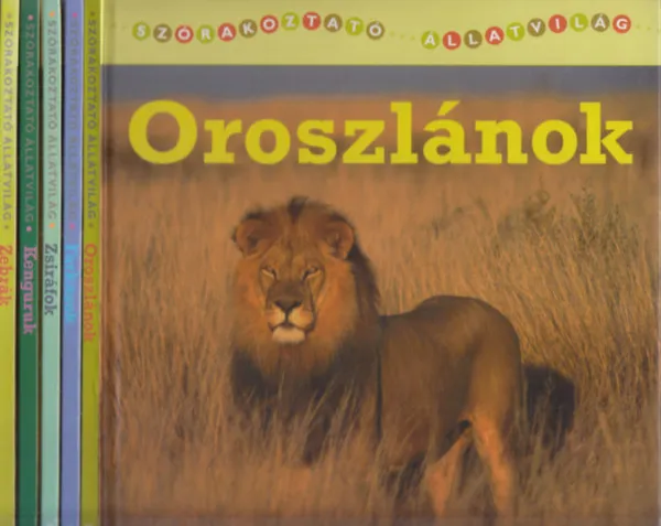 Kedvezményes ár 5 db. Szórakoztató állatvilág (Oroszlánok + Farkasok + Zsiráfok + Kenguruk + Zebrák)- Reader's Digest Kisgyermekek könyvtára