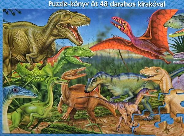 Azonnali szállítás Az őskor dinoszauruszai - Puzzle-könyv öt 48 darabos kirakóval