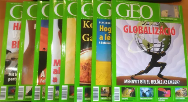 8 db Geo - A világot felfedezni és megérteni, 2008: jan: Háború vagy béke; feb: Hogyan írányítja a has a fejet?; ápr: A Föld sivatagai; máj: Szépség; júl: Érintés; aug: Kopernikusz és Galilei; szep: Hogyan gyógyítja a lélek a tes Exkluzív ajánlat