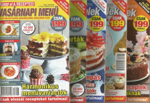 Alacsony ár 5 db Küldd el A RECEPTED! 100 oldalas különszám füzet, 2018. 1-5.