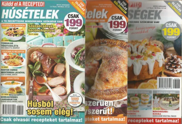 3 db Küldd el A RECEPTED! 100 oldalas különszám füzet, 2016. 4-6. Árcsökkenés
