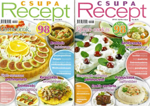 4 db Csupa recept, 2015/2, /3, /4, /5 Rendeld meg most