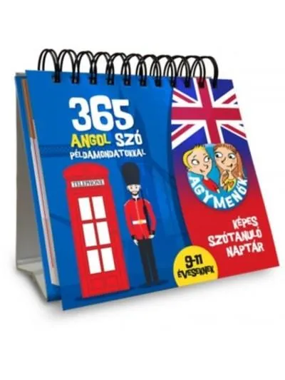 Agymenők képes szótanuló naptár - Angol 9-11 éveseknek /365 szó példamondatokkal Prémium