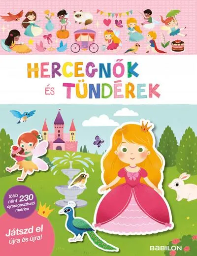 Prémium Matricás füzet - Hercegnők és tündérek - 230 újraragasztható matricával