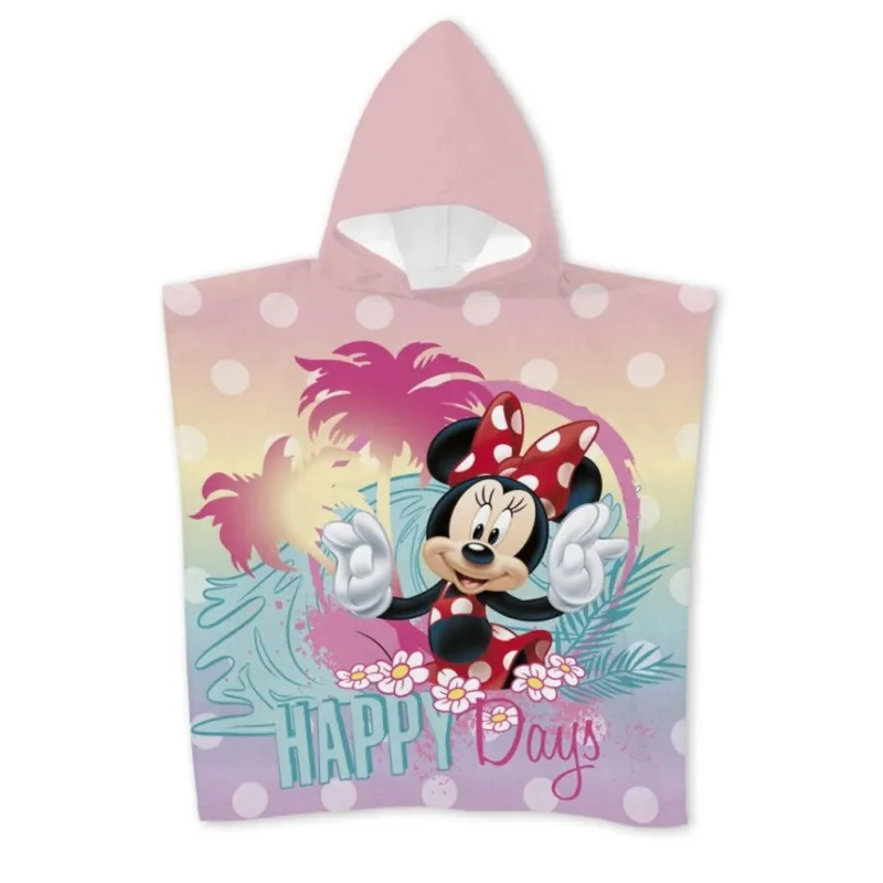 Kiárusítás Disney Minnie Happy Days strand törölköző poncsó 55x110 cm (Fast Dry)