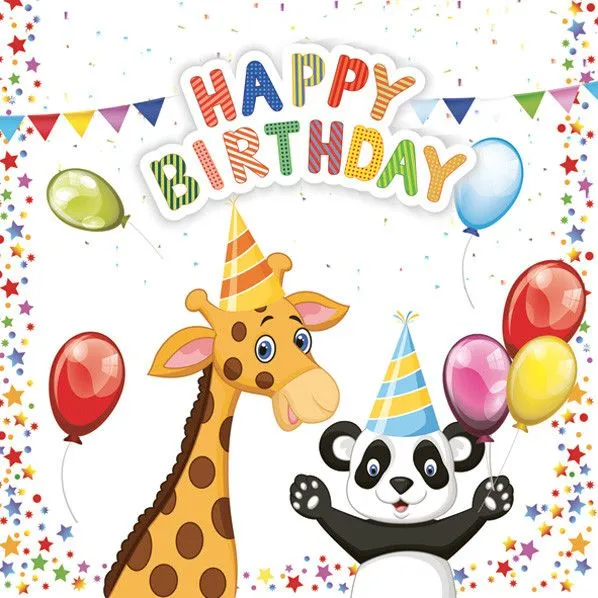 Happy Birthday Star szalvéta 20 db-os 33x33 cm Prémium