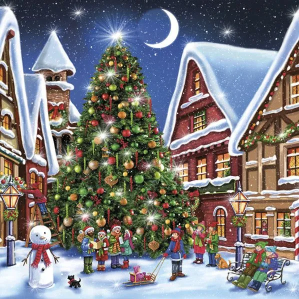 Karácsony Night szalvéta 20 db-os 33x33 cm Szezonális akció