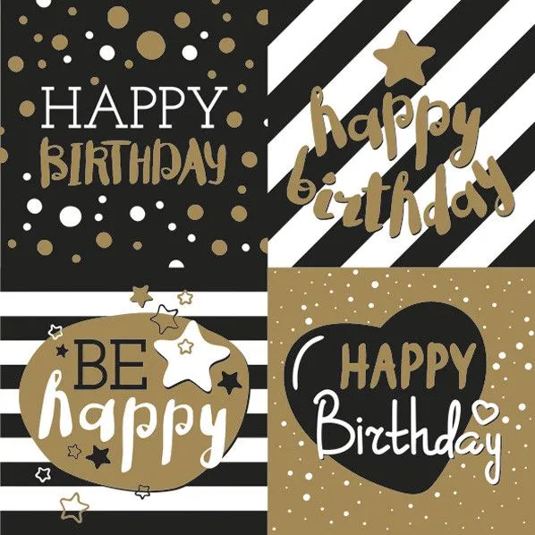 Happy Birthday Golden szalvéta 20 db-os 33x33 cm Vásárlói kedvenc