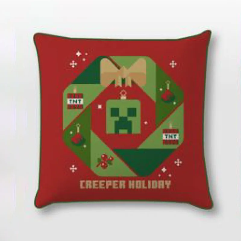 Minecraft Creeper Holiday Karácsony párnahuzat 40x40 cm Velúr Exkluzív ajánlat