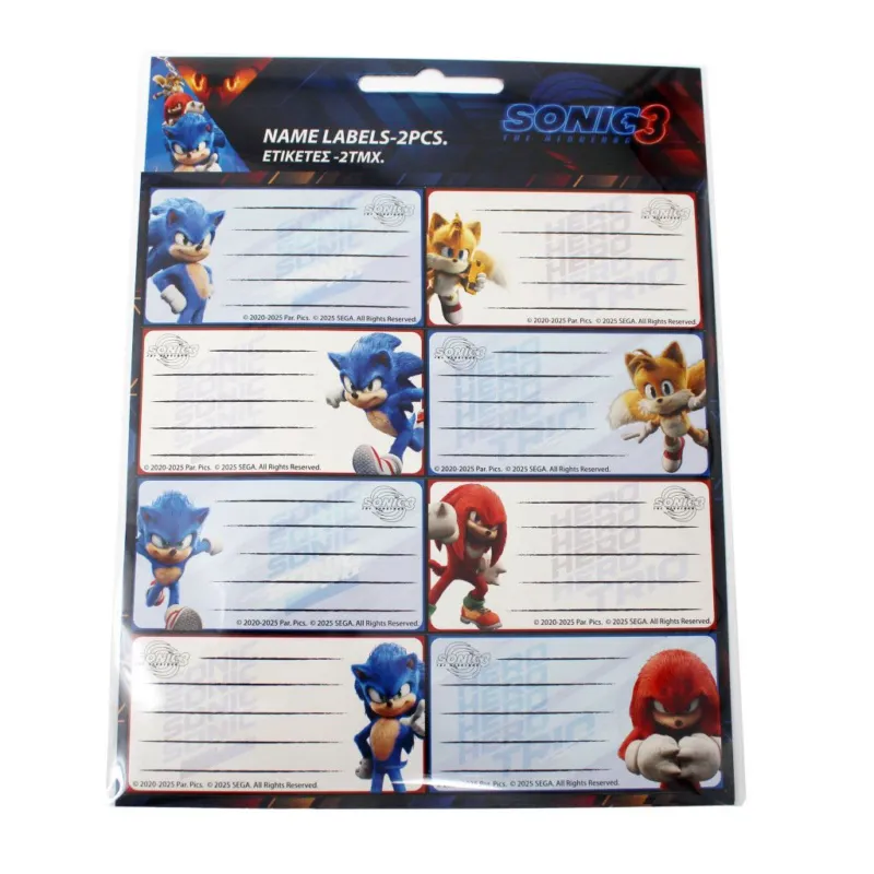 Kiárusítás Sonic a sündisznó Hype Man füzetcímke 16 db-os