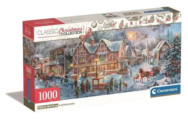 Karácsonyi falu Getting Ready 1000 db-os panorama puzzle Clementoni Kihagyhatatlan ajánlat