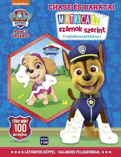 Végkiárusítás Mancs Őrjárat: Chase és barátai - Matricázz számok szerint foglalkoztatókönyv