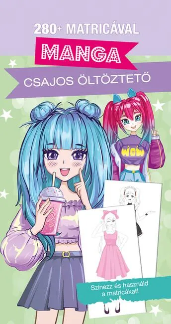 Manga - Csajos öltöztető - 280+ matricával Azonnali szállítás