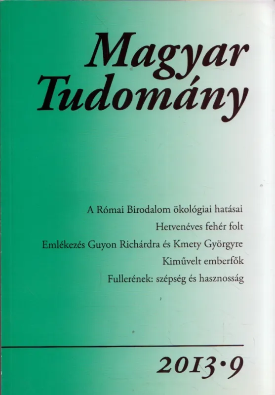 Magyar tudomány 2013/9 Újdonság