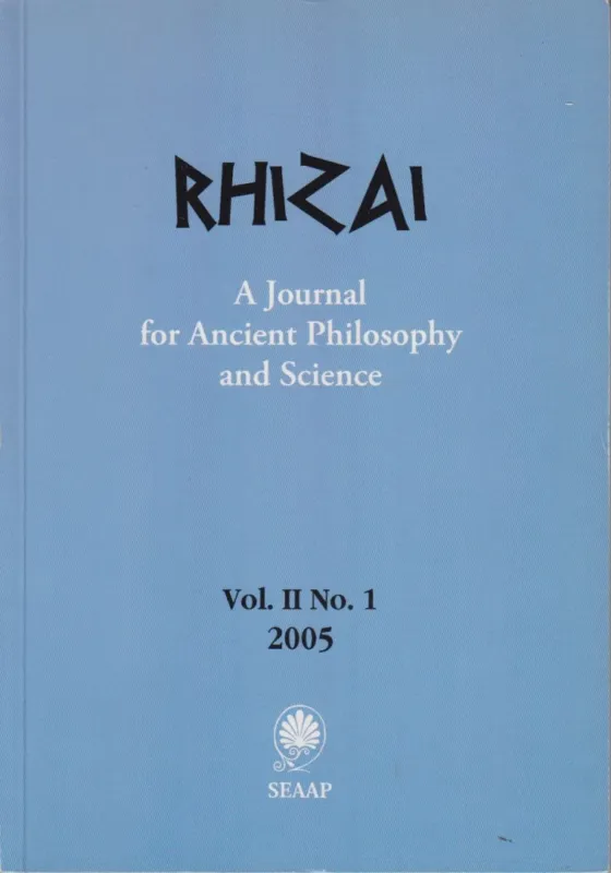 RHIZAI: A Journal for Ancient Philosophy and Science 2005 Vol.II./1 Azonnal elérhető