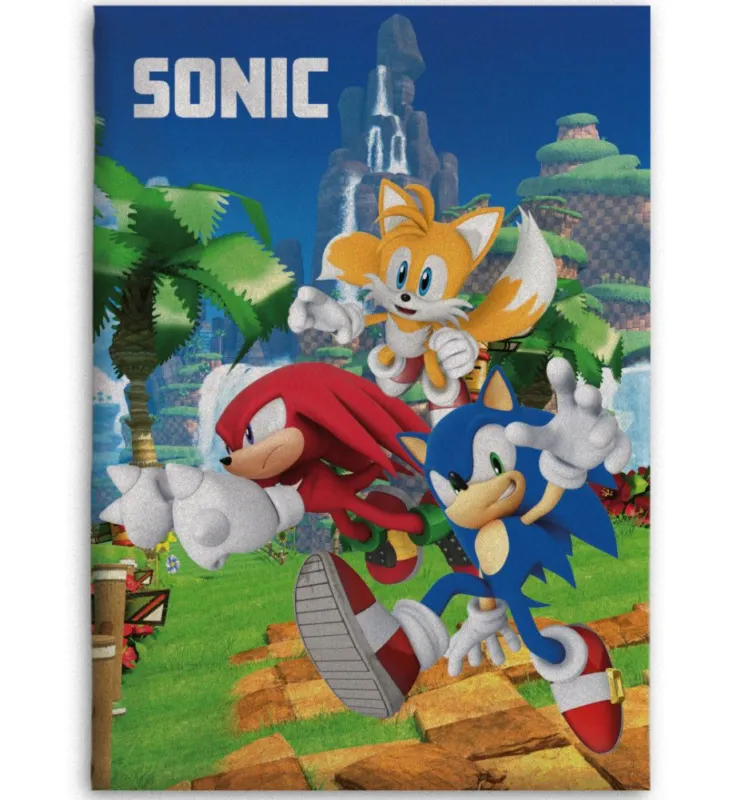 Újdonság Sonic a sündisznó Speedy Dreams polár takaró 100x140cm