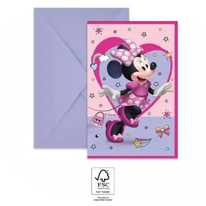 Disney Minnie Junior party meghívó 6 db-os FSC Prémium