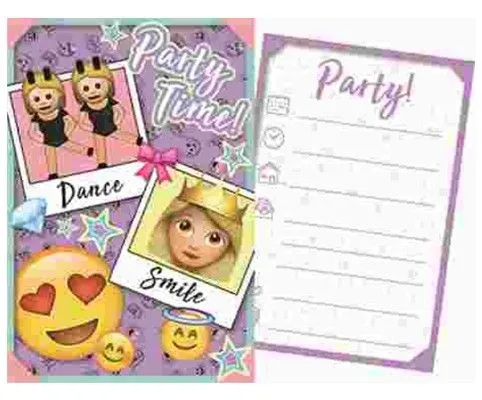 Emoji Purple Party Meghívó Szezonális akció