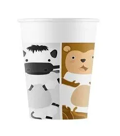 Olcsóbb Állatos Zoo papír pohár 8 db-os 200 ml FSC