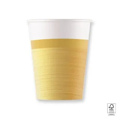 Vásárlói kedvenc Arany Next Generation Gold papír pohár 8 db-os 200 ml FSC