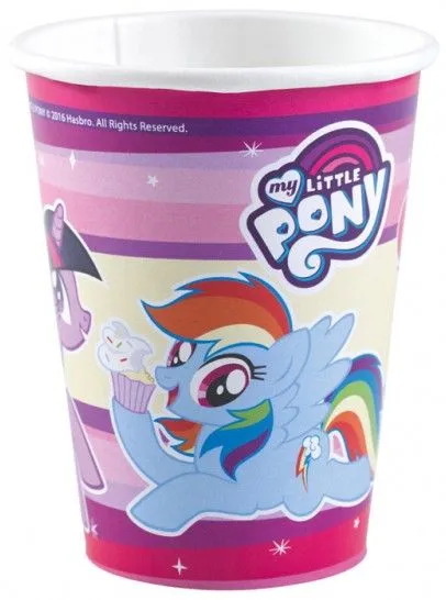 Szezonális akció Én kicsi pónim Rainbow Sparkle papír pohár 8 db-os 250 ml
