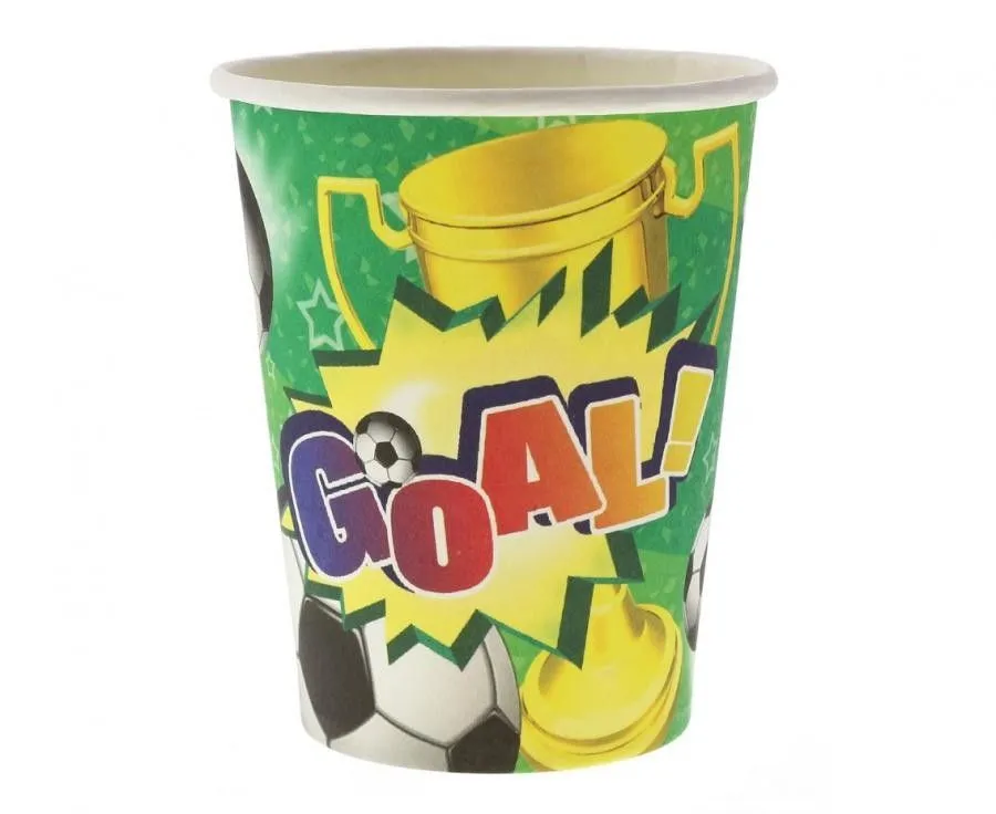 Szezonális akció Focis Goal papír pohár 6 db-os 270 ml