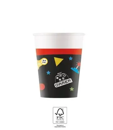 Gyors kiszállítás Gaming Party papír pohár 8 db-os 200 ml FSC