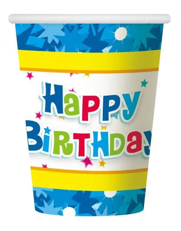Happy Birthday Blue papír pohár 6 db-os 270 ml Ajánlat