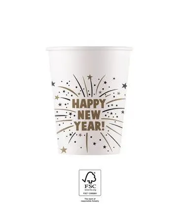 Happy New Year Flares papír pohár 8 db-os 200 ml FSC Gyors kiszállítás