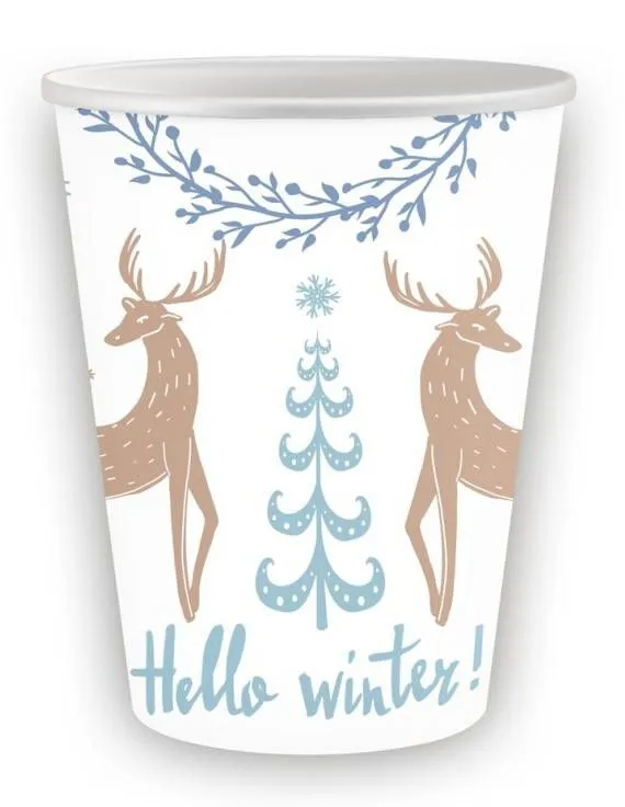 Karácsonyi Hello Winter papír pohár 6 db-os 250 ml Korlátozott ajánlat
