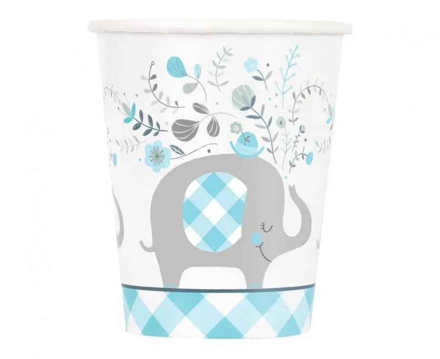 Vedd meg online Kék Elefánt Floral papír pohár 8 db-os 266 ml