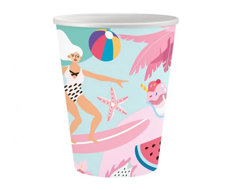Kedvezményes ár Nyár Surfing papír pohár 6 db-os 250 ml