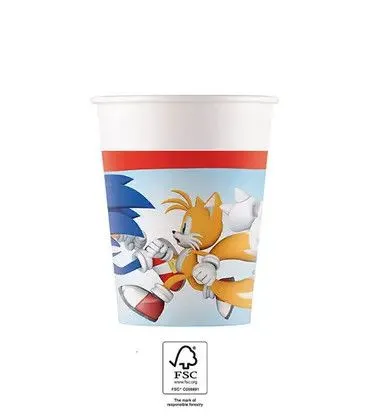 Sonic a sündisznó Sega papír pohár 8 db-os 200 ml FSC Népszerű