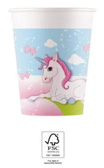 Kihagyhatatlan ajánlat Unikornis Castle papír pohár 8 db-os 200 ml FSC